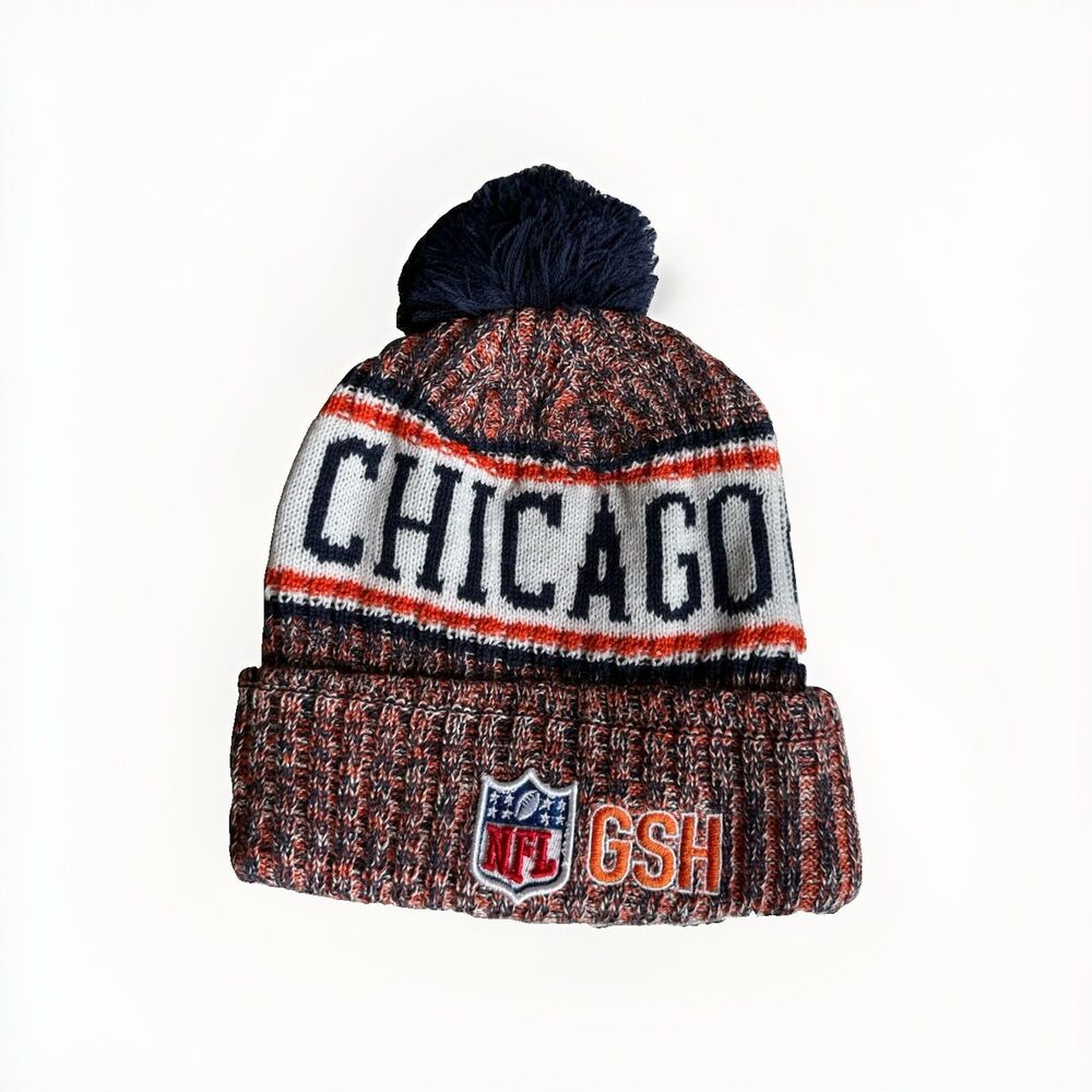 Chicago Bears New Era Pom Knit Beanie OSFA NFL Football Fleece Lined NWT
